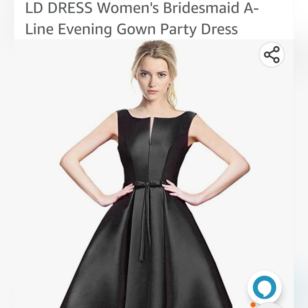 Women's black satin short dress